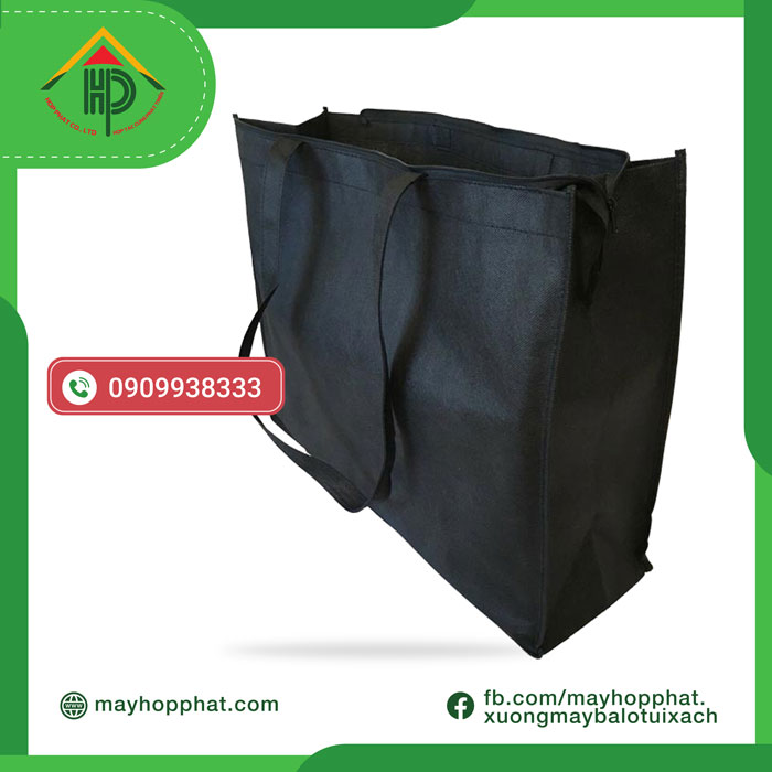Túi dây kéo không dệt đen - Ảnh 2