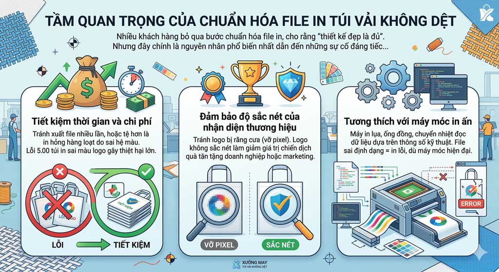 Cách Thiết Kế File In Túi Vải Chuẩn Cho Xưởng May: Hệ Màu CMYK, Vector Và Những Lỗi Cần Tránh Cách Thiết Kế File In Túi Vải Chuẩn Cho Xưởng May: Hệ Màu CMYK, Vector Và Những Lỗi Cần Tránh