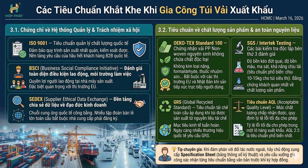 🌍 Gia Công Túi Vải Xuất Khẩu: Tiêu Chuẩn Quốc Tế, Quy Trình & Xưởng Uy Tín Tại Việt Nam 🌍 Gia Công Túi Vải Xuất Khẩu: Tiêu Chuẩn Quốc Tế, Quy Trình & Xưởng Uy Tín Tại Việt Nam