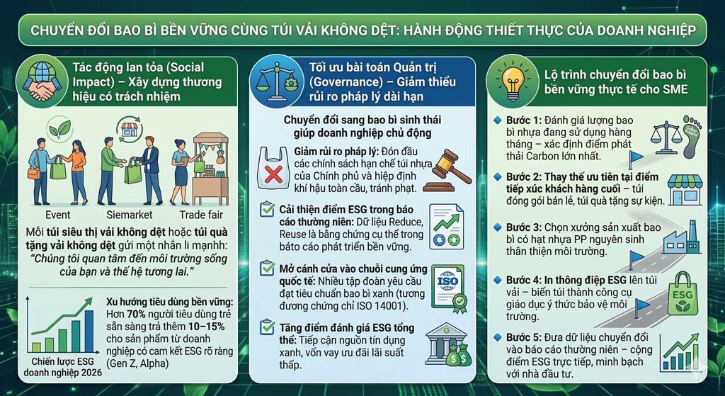 ♻️ Giải Pháp Bao Bì Bền Vững: Bước Cờ Chiến Lược Cho Doanh Nghiệp Theo Chuẩn ESG (2026) ♻️ Giải Pháp Bao Bì Bền Vững: Bước Cờ Chiến Lược Cho Doanh Nghiệp Theo Chuẩn ESG (2026)