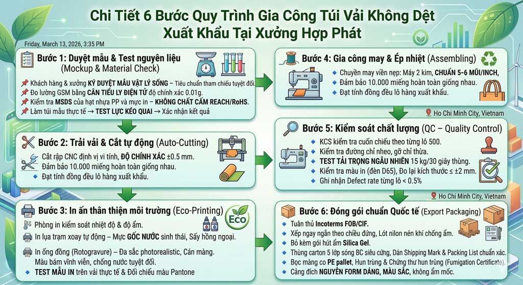 Quy Tr&igrave;nh Gia C&ocirc;ng T&uacute;i Vải Kh&ocirc;ng Dệt