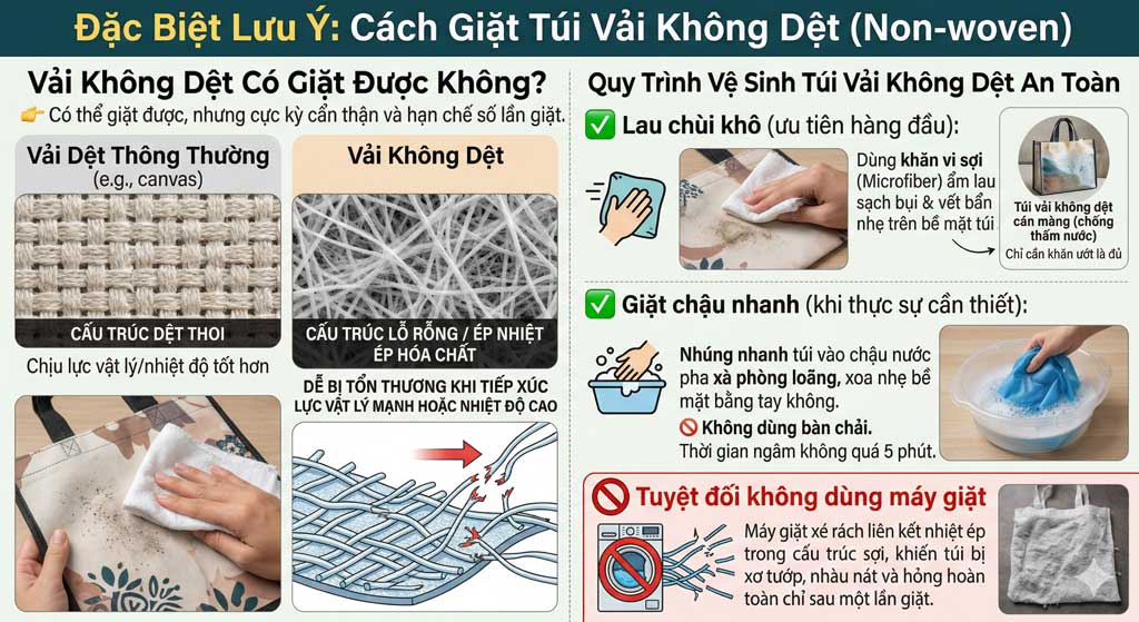 🧺 Hướng Dẫn Cách Giặt Túi Vải Sạch Như Mới Không Làm Hỏng Form 🧺 Hướng Dẫn Cách Giặt Túi Vải Sạch Như Mới Không Làm Hỏng Form
