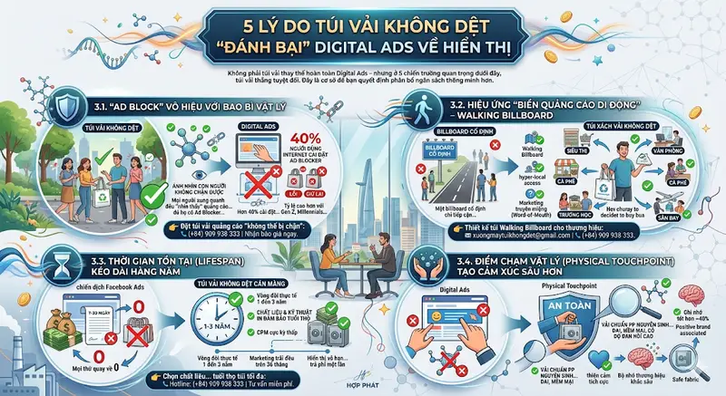 📊 CPM Của Túi Vải Không Dệt: Tại Sao ROI Cao Hơn Quảng Cáo Số? 📊 CPM Của Túi Vải Không Dệt: Tại Sao ROI Cao Hơn Quảng Cáo Số?