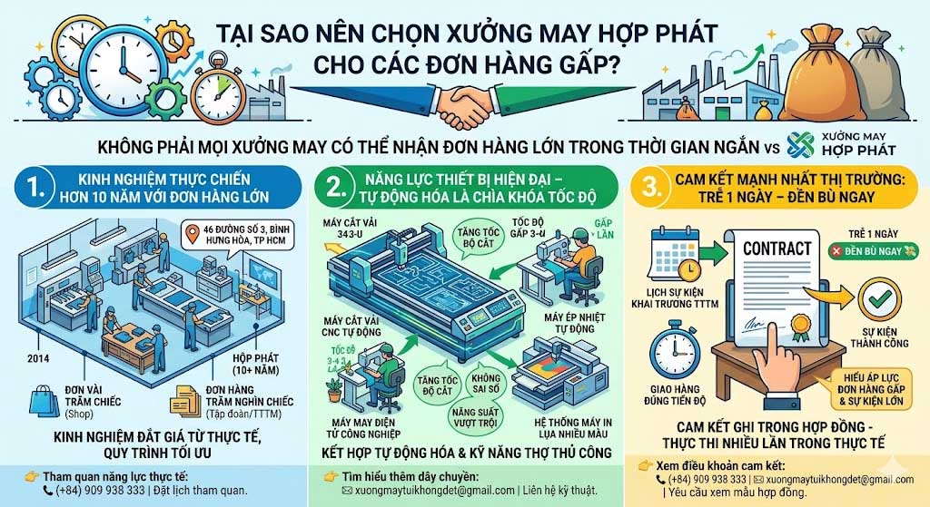 Đơn hàng 50.000 túi trong 7 ngày: Quy trình vận hành 24/7 Đơn hàng 50.000 túi trong 7 ngày: Quy trình vận hành 24/7