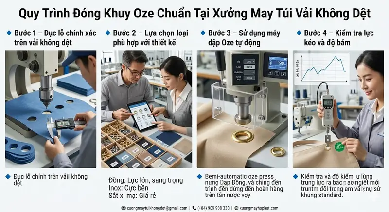 Khuy Oze Là Gì? Ứng Dụng Tuyệt Vời Trong Sản Xuất Túi Vải Không Dệt 🔩 Khuy Oze Là Gì? Ứng Dụng Tuyệt Vời Trong Sản Xuất Túi Vải Không Dệt 🔩