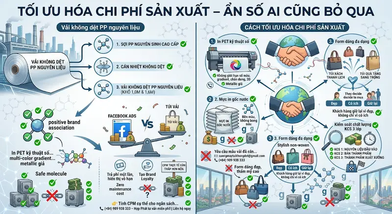 📏 Kích Thước Chuẩn Túi Vải Không Dệt Cho Từng Ngành Hàng: Bảng Tra Cứu & Bí Quyết Đặt May
