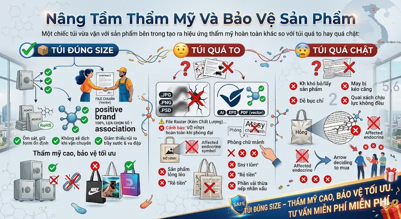 📏 Kích Thước Chuẩn Túi Vải Không Dệt Cho Từng Ngành Hàng: Bảng Tra Cứu & Bí Quyết Đặt May 📏 Kích Thước Chuẩn Túi Vải Không Dệt Cho Từng Ngành Hàng: Bảng Tra Cứu & Bí Quyết Đặt May