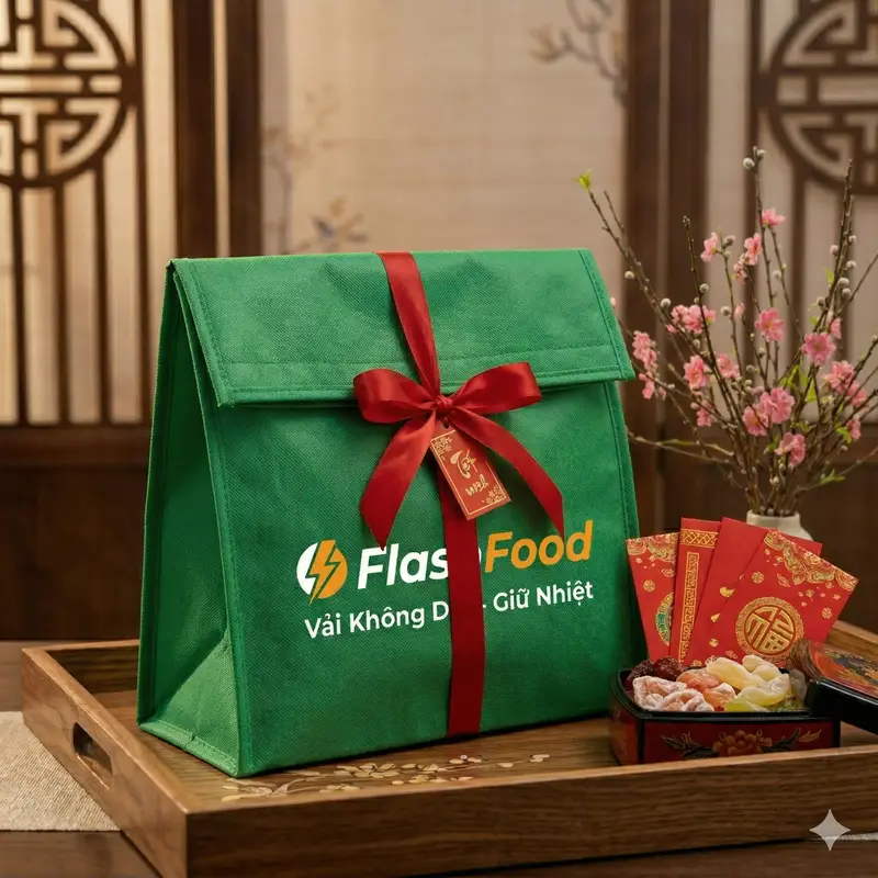 Túi Giữ Nhiệt Vải Không Dệt Cho App Giao Đồ Ăn: Giữ Nóng Thực Phẩm 45 Phút