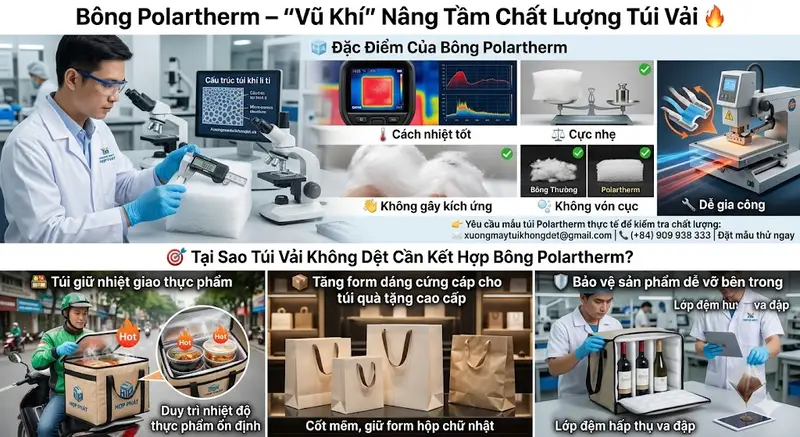 Túi Vải Không Dệt & Bông Polartherm Túi Vải Không Dệt & Bông Polartherm