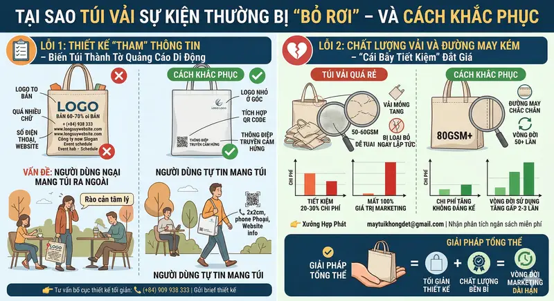 Túi vải không dệt cho sự kiện 0 đồng: Bí Quyết Thiết Kế Để Khách Hàng "Giữ Lại Không Nỡ Vứt" Túi vải không dệt cho sự kiện 0 đồng: Bí Quyết Thiết Kế Để Khách Hàng "Giữ Lại Không Nỡ Vứt"