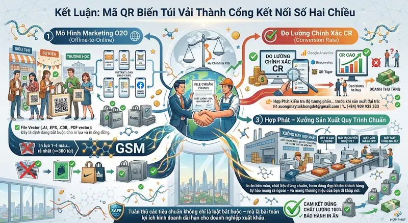 📱 Ứng Dụng Mã QR Và Công Nghệ O2O Trên Túi Vải Không Dệt: Giải Pháp Marketing Đột Phá