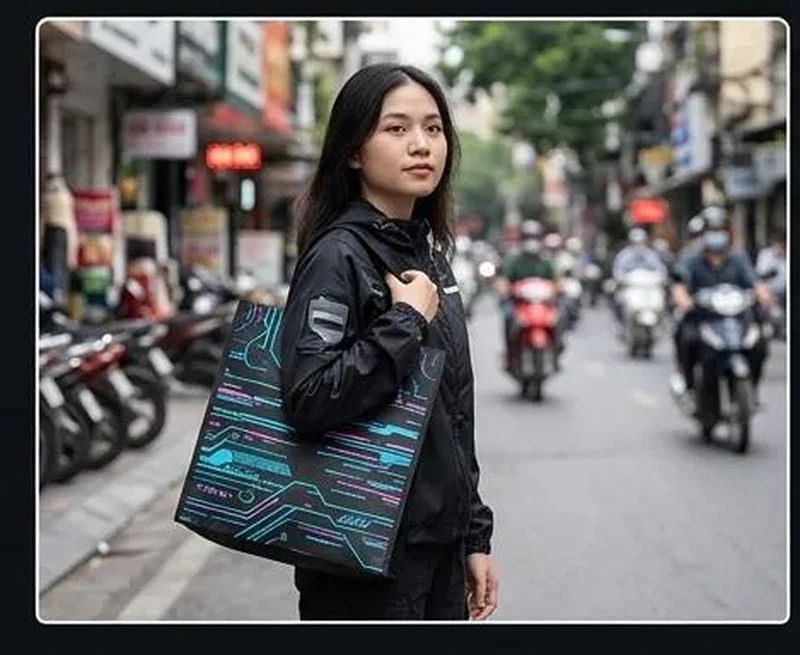 Túi xách Hologram hộp Techwear