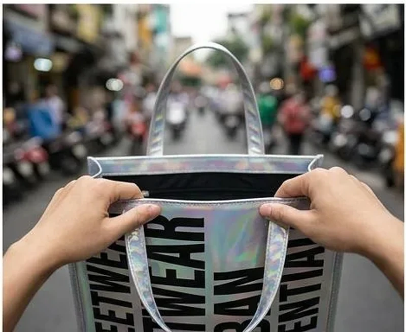 Túi xách Hologram in Typography