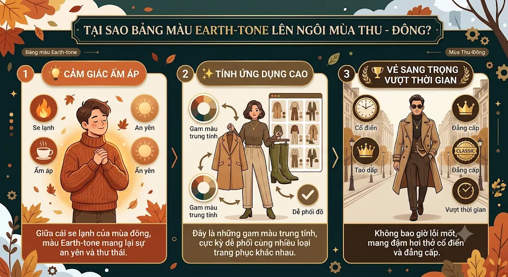 phối túi màu Earth-tone phối túi màu Earth-tone