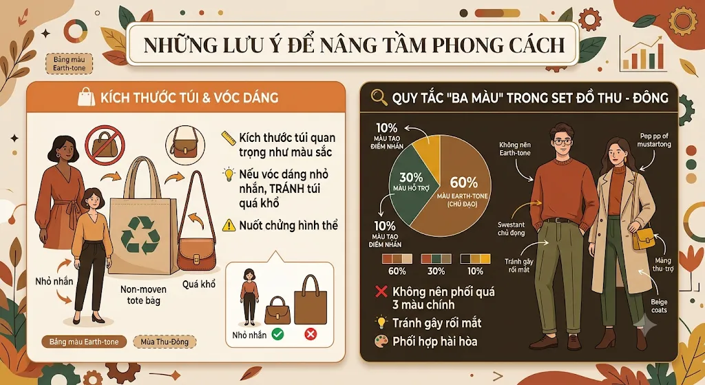 phối túi màu Earth-tone phối túi màu Earth-tone
