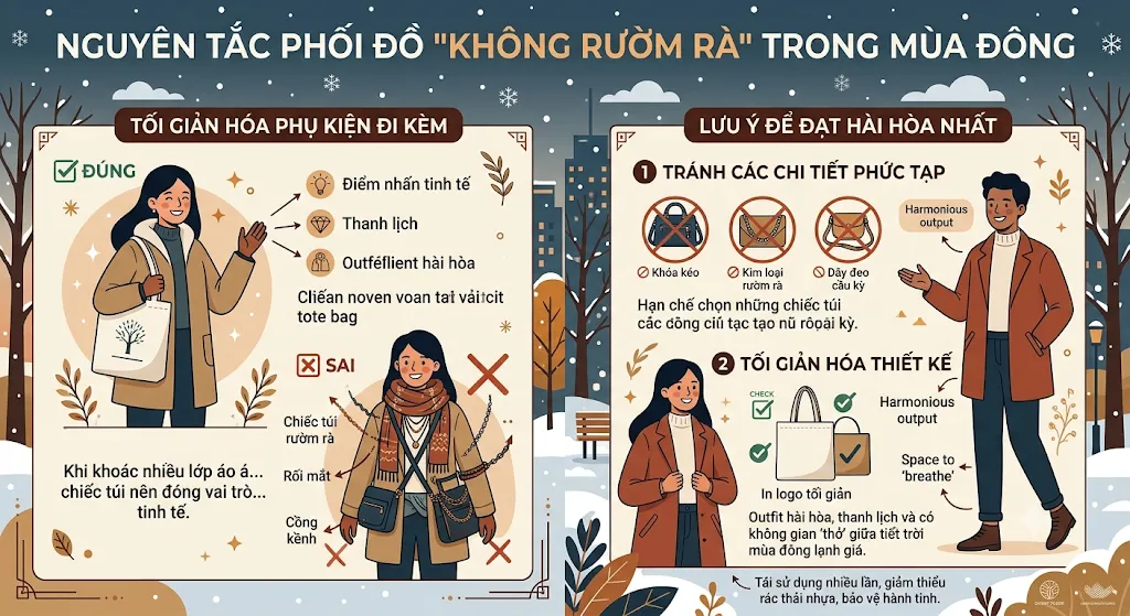 phối túi vải không dệt cùng đồ Mùa Đông phối túi vải không dệt cùng đồ Mùa Đông