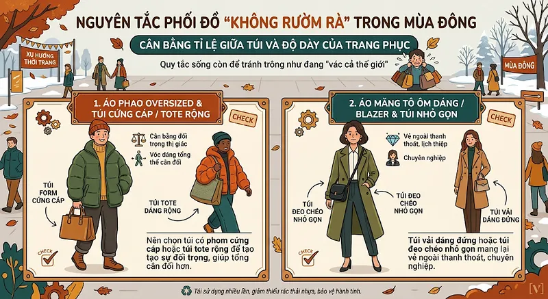 phối túi vải không dệt cùng đồ Mùa Đông phối túi vải không dệt cùng đồ Mùa Đông