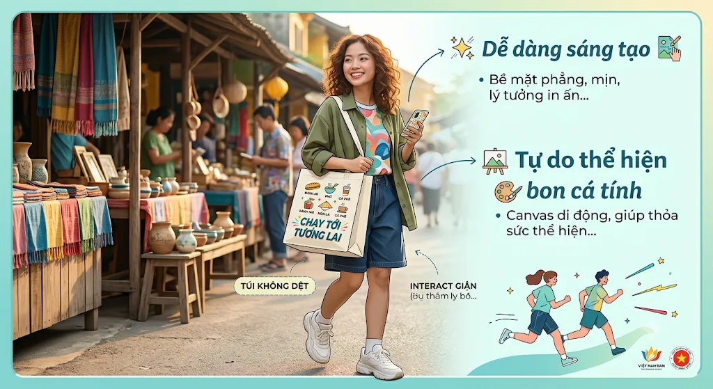 Túi vải không dệt dáng Tote & Phong cách Y2K/Streetwear: Bản phối cá tính