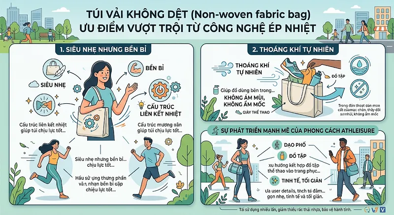 Túi vải không dệt dây rút (Drawstring Bag) - Phụ kiện hoàn hảo cho outfit thể thao & Athleisure Túi vải không dệt dây rút (Drawstring Bag) - Phụ kiện hoàn hảo cho outfit thể thao & Athleisure