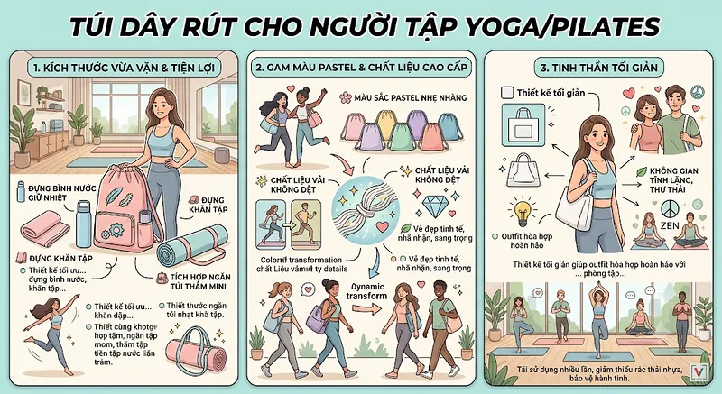 Túi vải không dệt dây rút (Drawstring Bag) - Phụ kiện hoàn hảo cho outfit thể thao & Athleisure Túi vải không dệt dây rút (Drawstring Bag) - Phụ kiện hoàn hảo cho outfit thể thao & Athleisure